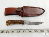 New Schrade Uncle Henry Fixed Blade Hunter Knife With Leather Sheath