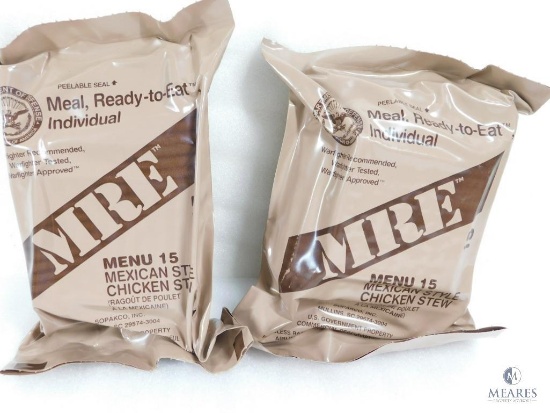 Lot Two MRE Packs Mexican Style Chicken Stew