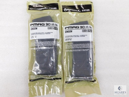 Lot Two New Magpul PMAG 30 AR/M4 30 Round Window Magazines