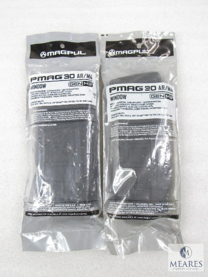 Lot Two New Magpul PMAG 30 AR/M4 30 Round Window Magazines