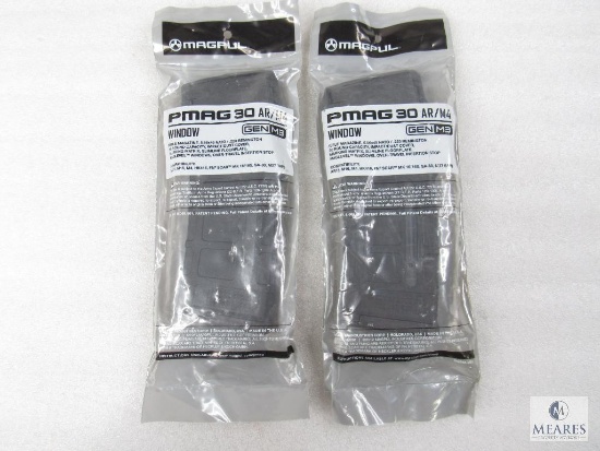 Lot Two New Magpul PMAG 30 AR/M4 30 Round Window Magazines