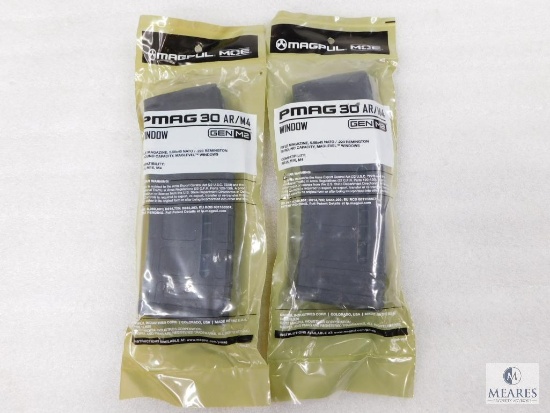 Lot Two New Magpul PMAG 30 AR/M4 30 Round Window Magazines