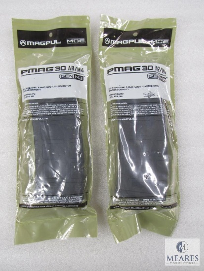 Lot Two New Magpul PMAG 30 AR/M4 30 Round Window Magazines
