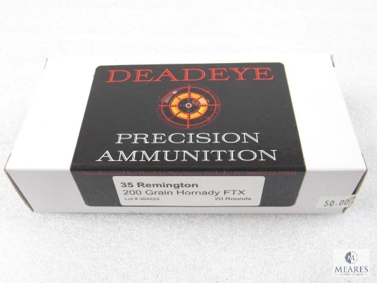 20 Rounds Deadeye Precision 35 REM 200 Grain Hornady FTX Ammo