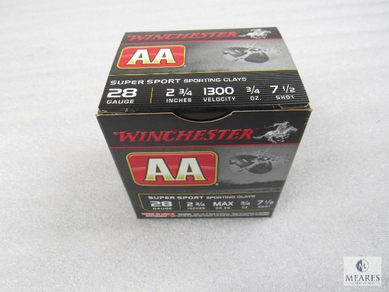 25 Rounds Winchester AA 28 Gauge 7-1/2 Shot 2-3/4" Super Sport Shotshells