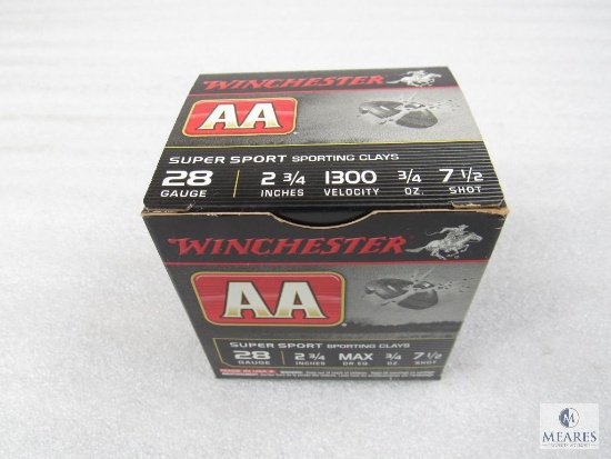 25 Rounds Winchester AA 28 Gauge 7-1/2 Shot 2-3/4" Super Sport Shotshells