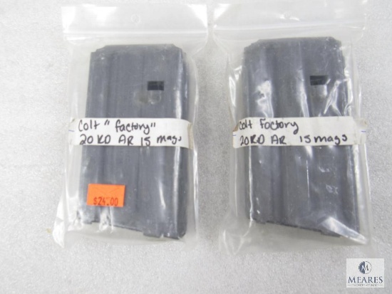 Lot of Two Colt Stamped AR15 5.56 15 Round Magazines