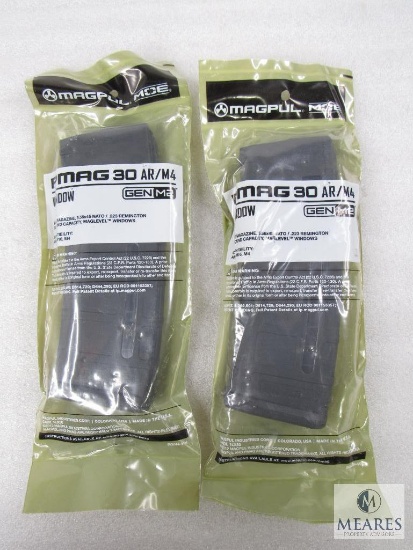 Lot Two New Magpul PMAG 30 AR/M4 30 Round Window Magazines