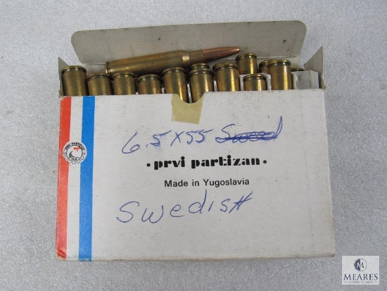 20 Rounds PRVI Partizan 6.5x55 SWISS 140 Grain Ammo
