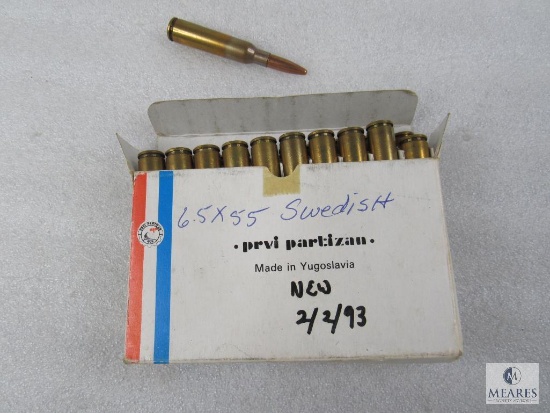 20 Rounds PRVI Partizan 6.5x55 SWISS 140 Grain Ammo