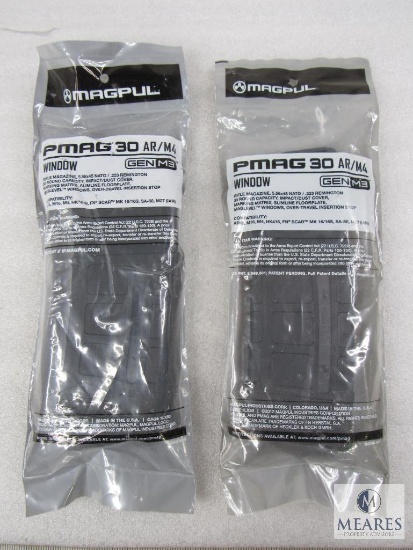 Lot Two New Magpul PMAG 30 AR/M4 30 Round Window Magazines