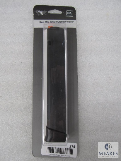 New Glock 33 Round 9mm Magazine With Orange Follower