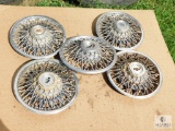 Group of Five Chevrolet Hubcaps