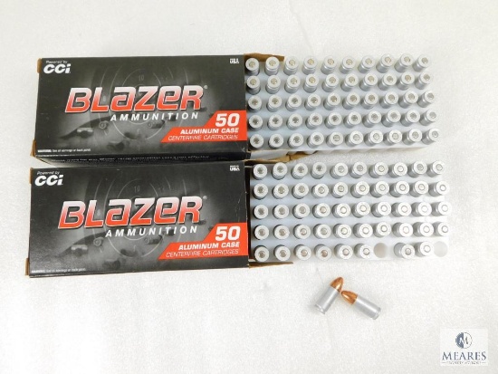 100 Rounds CCI Blazer 9mm Ammo. 115 Grain FMJ