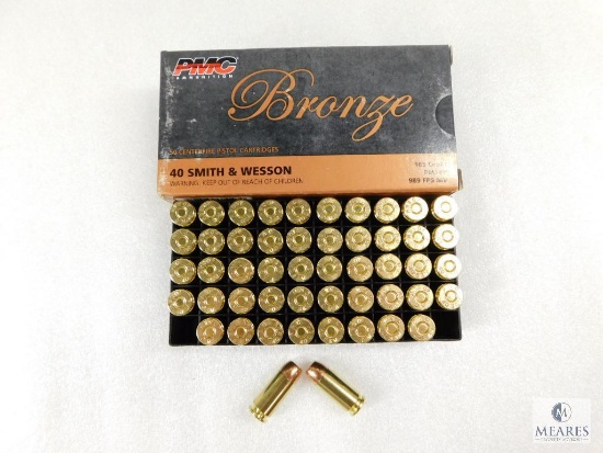50 Rounds PMC .40 S&W Ammo. 165 Grain FMJ