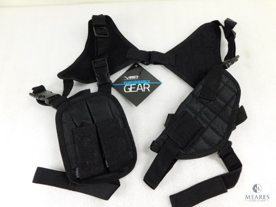 New Ambidextrous Shoulder Holster with Double Mag Pouch
