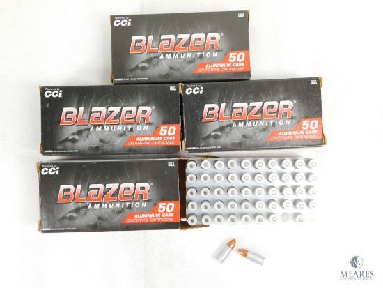 200 Rounds CCI Blazer 9mm Ammo. 115 Grain FMJ
