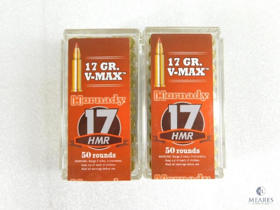 100 Rounds Hornady Varmint Express 17HMR Ammo. 17 Grain V-Max
