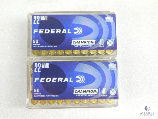 100 Rounds Federal .22 Magnum Ammo. 40 Grain FMJ
