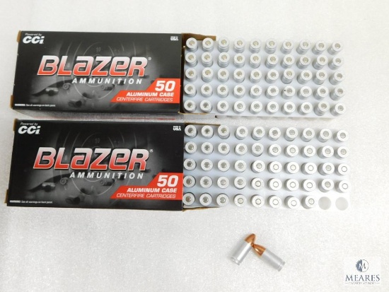 100 Rounds CCI Blazer 9mm Ammo. 115 Grain FMJ