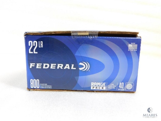 800 Rounds Federal .22 Long Rifle Ammo. 40 Grain LRN 1200FPS