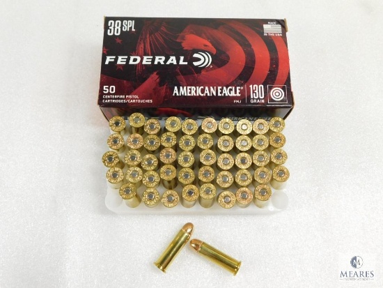 50 Rounds Federal American Eagle .38 Special Ammo. 130 Grain FMJ