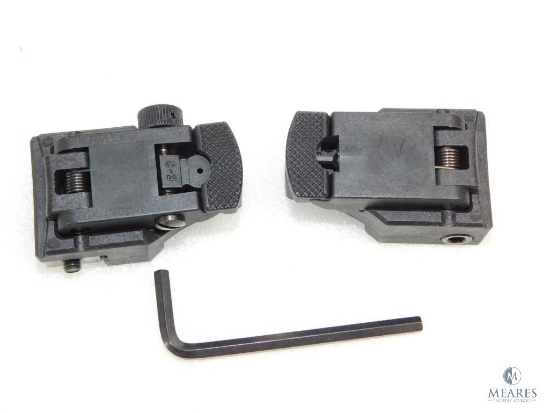 New Flip Up Front and Rear AR15 Rifle Sights. Fully Adjustable
