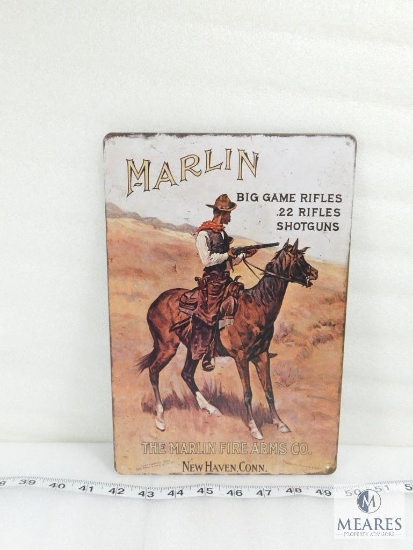 Marlin Firearms Tin Advertising Sign
