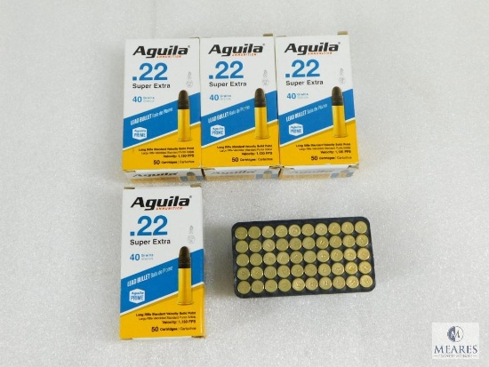 200 Rounds Aguila .22 Long Rifle Ammo. Super Extra 40 Grain Solid Point