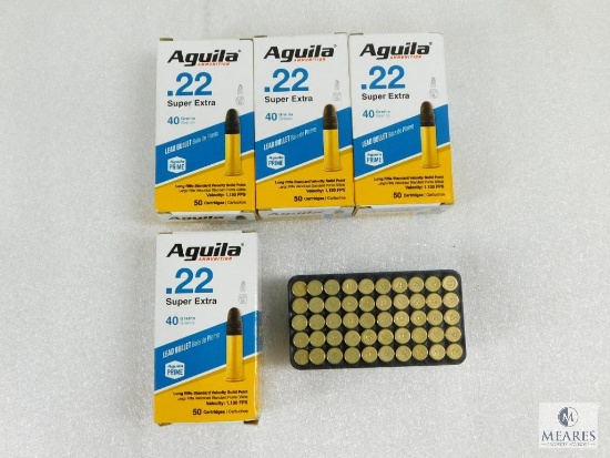 200 Rounds Aguila .22 Long Rifle Ammo. Super Extra 40 Grain Solid Point
