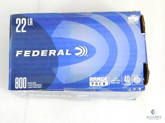 800 Rounds Federal .22 Long Rifle Ammo. 40 Grain LRN 1200FPS