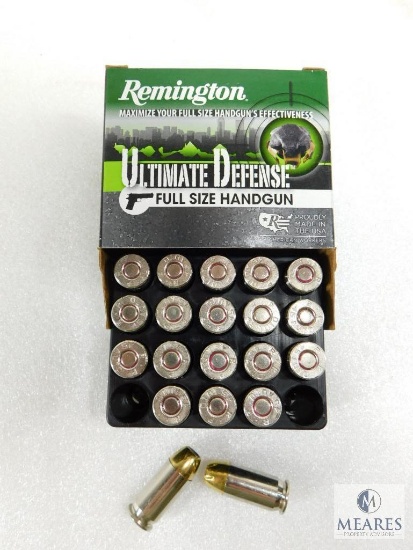 20 Rounds Remington Ultimate Defense .45 ACP Ammo. 185 Grain Hollow Point