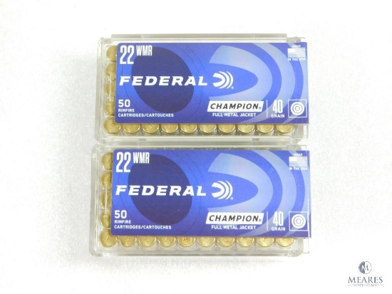 100 Rounds Federal .22 Magnum Ammo. 40 Grain FMJ