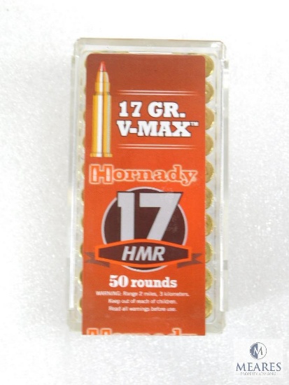 50 Rounds Hornady Varmint Express 17HMR Ammo. 17 Grain V-Max