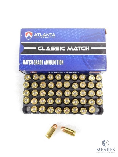 50 Rounds Atlanta Arms Match .380 ACP Ammo. 100 Grain FMJ