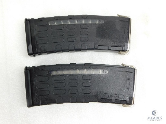 Two New 30 Round AR15 5.56, .223 Rifle Magazines with Clear Window for Round Count