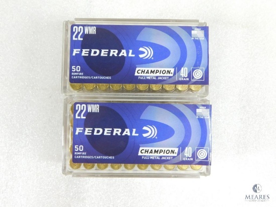 100 Rounds Federal .22 Magnum Ammo. 40 Grain FMJ