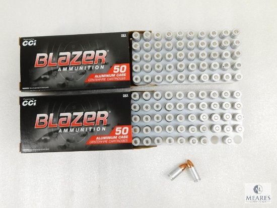 100 Rounds CCI Blazer 9mm Ammo. 115 Grain FMJ