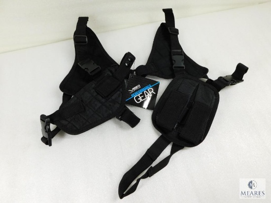New Ambidextrous Shoulder Holster with Double Mag Pouch