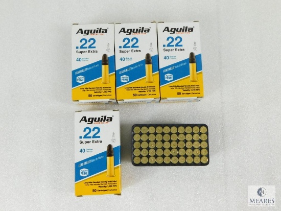 200 Rounds Aguila .22 Long Rifle Ammo. Super Extra 40 Grain Solid Point