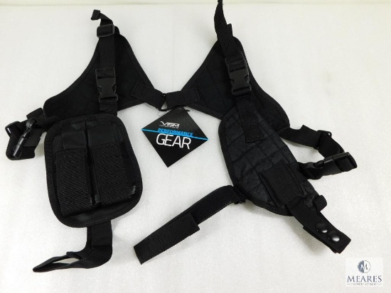 New Ambidextrous Shoulder Holster with Double Mag Pouch