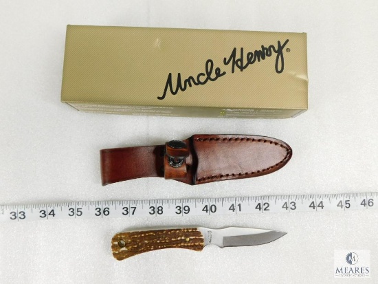 New Schrade Uncle Henry Fixed Blade Skinner with Leather Sheath