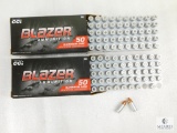 100 Rounds CCI Blazer 9mm Ammo. 115 Grain FMJ