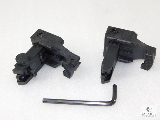 New Flip Up Front and Rear AR15 Rifle Sights. Fully Adjustable