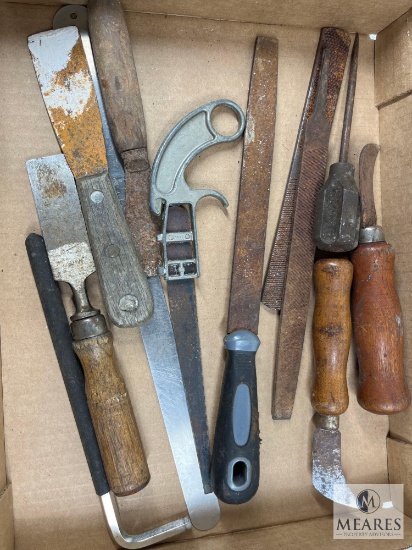 Mixed Lot of Hand Tools - Files, Chisels, Knife