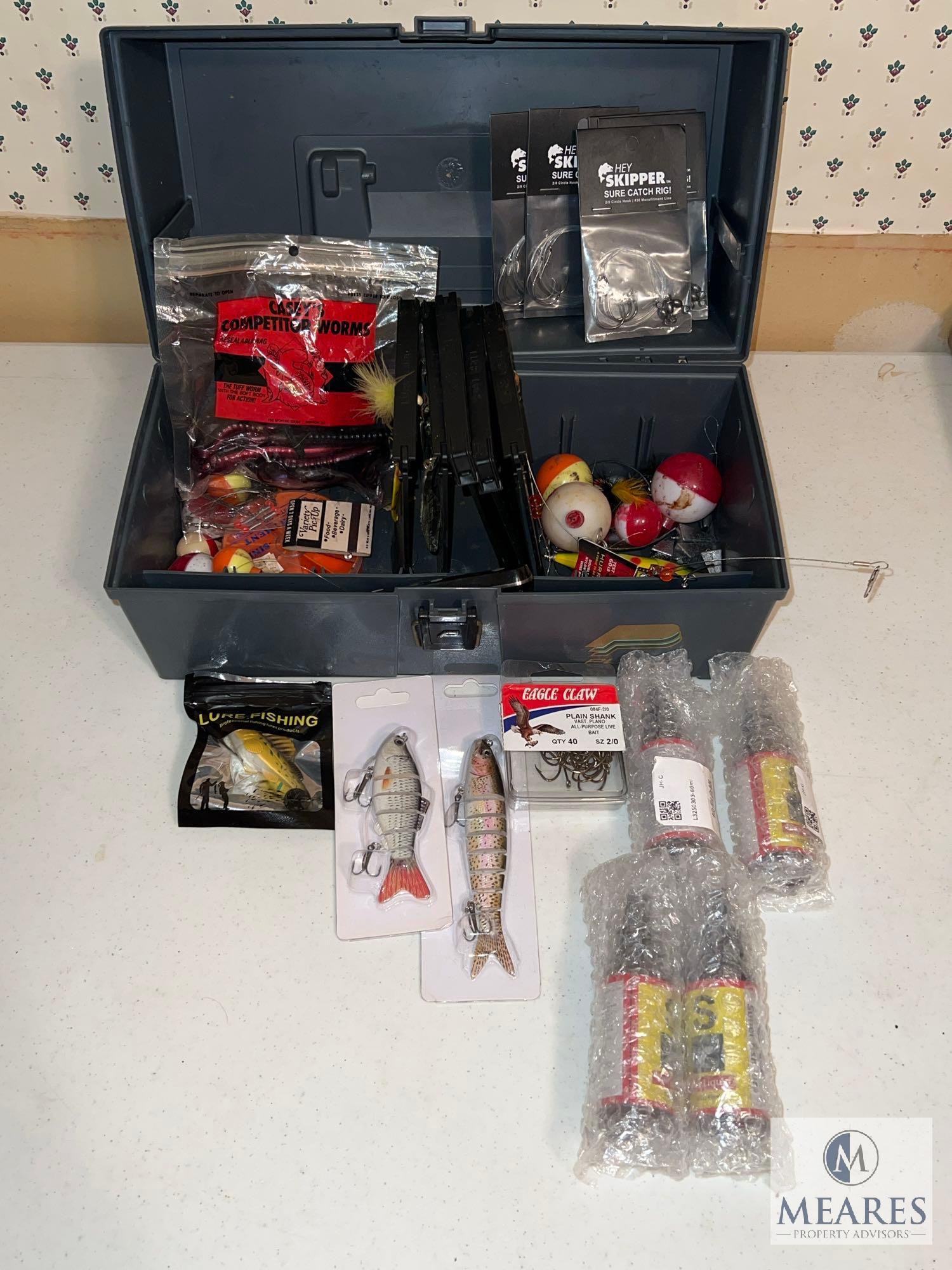 Sold at Auction: VINTAGE METAL TACKLE BOX W/ LURES AND CONTENTS