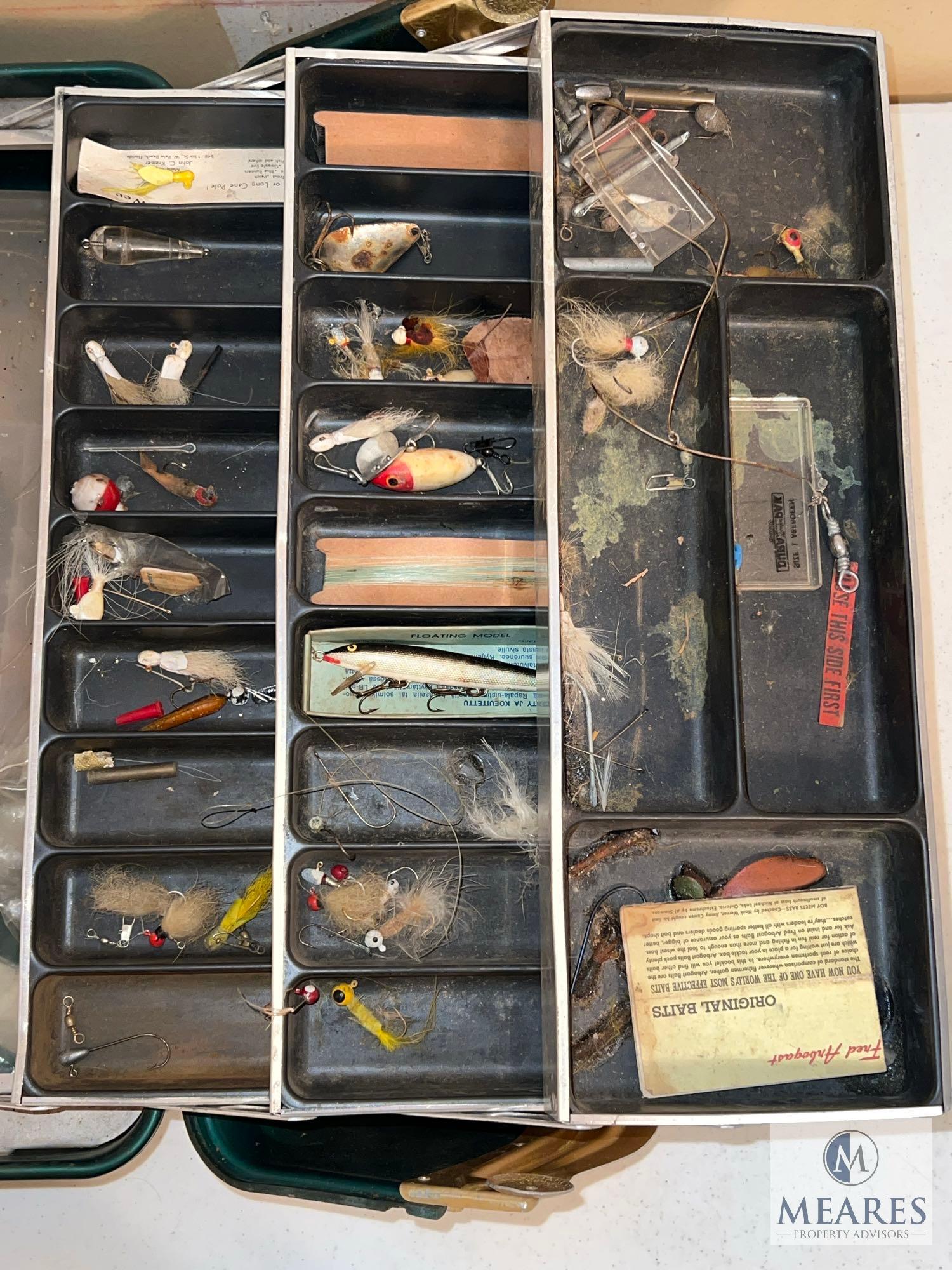 Vintage UMCO Fishing Tackle Box with Baits, Lures