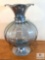 Arte Italica Giovanna Vase Rippled Hand-Blown Glass with Scalloped Pewter Rim & Base