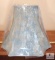 Light Blue with Ivory Floral Design Inverted Square Bell Lampshade 17