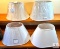 Lot of Four Mixed Oval Empire & Bell Lampshades in Beige, White and Cream
